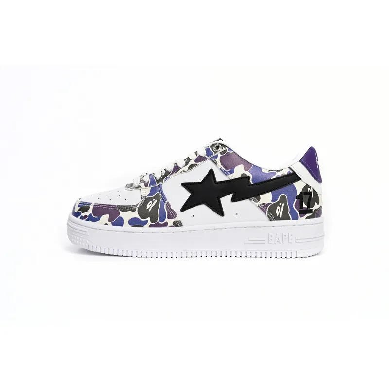 A Bathing Ape Bape Sta Low White Purple Color Spray 1J22 291 004