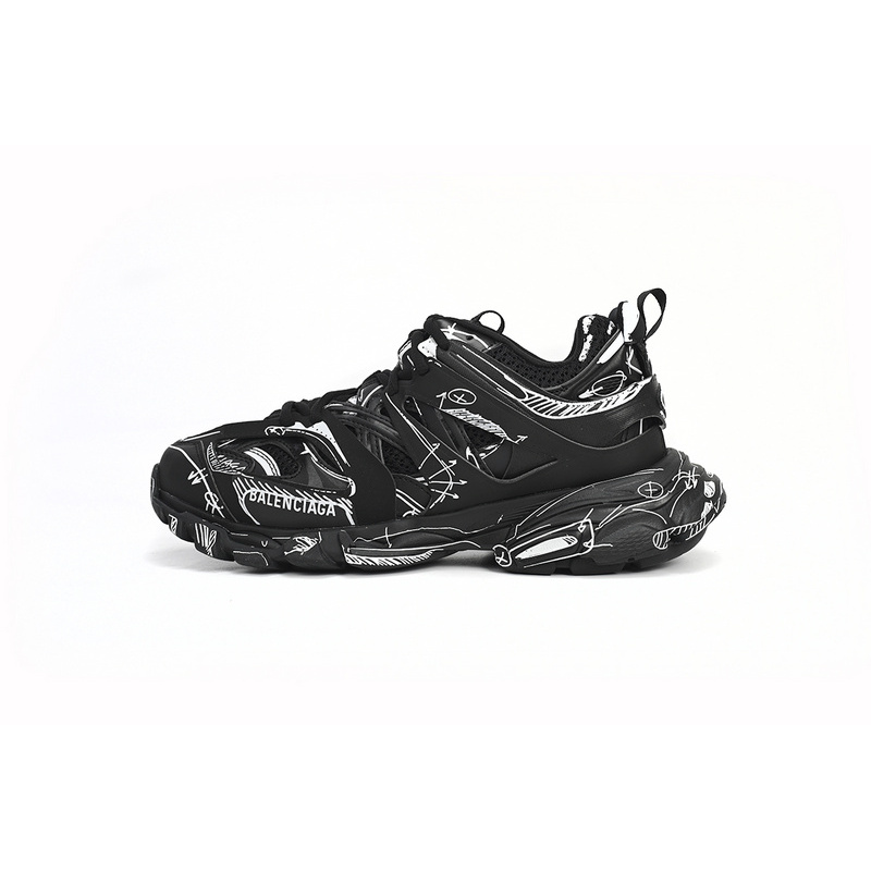 Balenciaga Track Tess S.Black Black-And-White Painting 542023 W3SR2 2315
