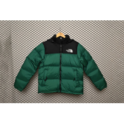 The North Face Splicing White And Green Down Jacket
