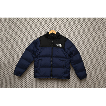 The North Face Splicing White And Navy Down Jacket