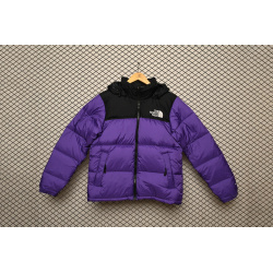 The North Face Splicing White And Pur Ple Down Jacket