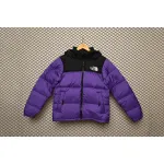 The North Face Splicing White And Pur Ple Down Jacket