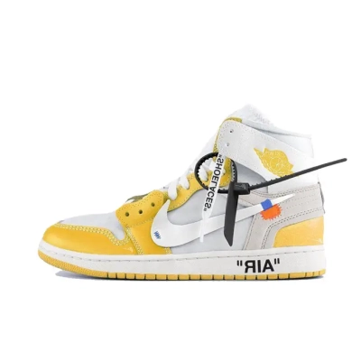 PK God Batch Air Jordan 1 Retro High Off-White Canary Yellow AQ0818-149 01