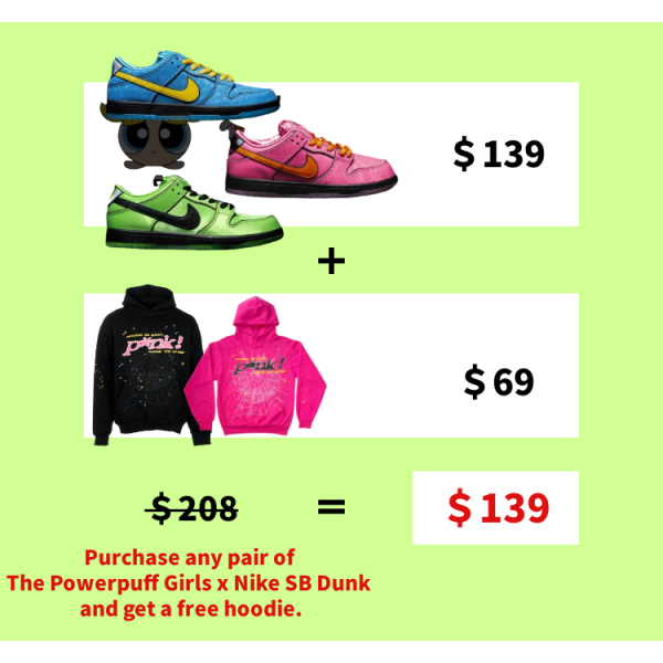 Buy PK God Batch The Powerpuff Girls x Nike SB Dunk Low Get Free hoodie
