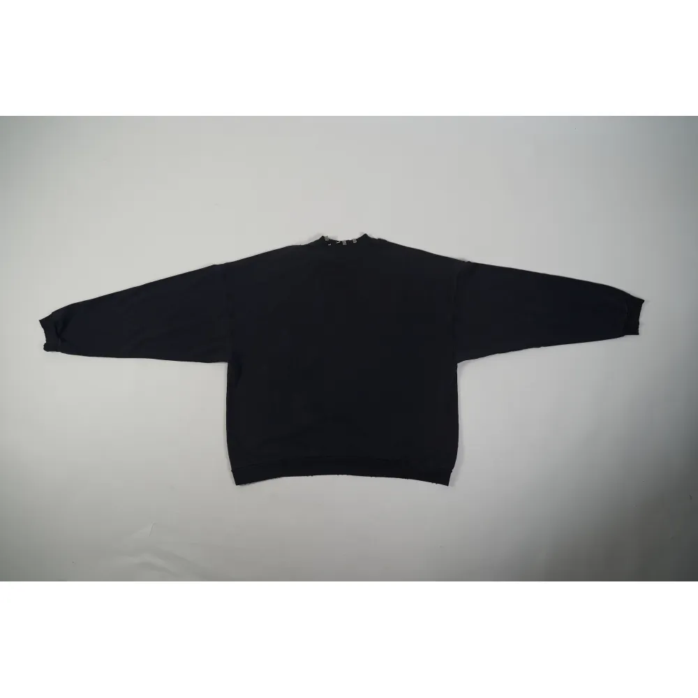 Pierced Round Sweatshirt Oversized in Black Faded 762718TPVD91055