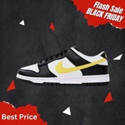 [Sale] Nike Dunk Low Black, white, And Yellow FQ2431-001