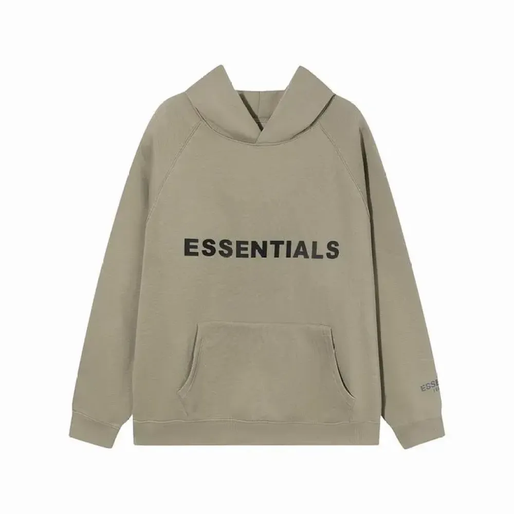 Fear Of God Essentials Pullover Hoodie Applique Logo Taupe