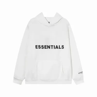 Fear Of God Essentials Pullover Hoodie Applique Logo White 01