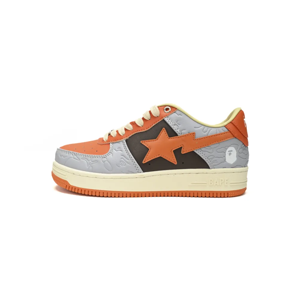 A Bathing Ape Bape Sta Low Grey orange Red 1H70-291-002