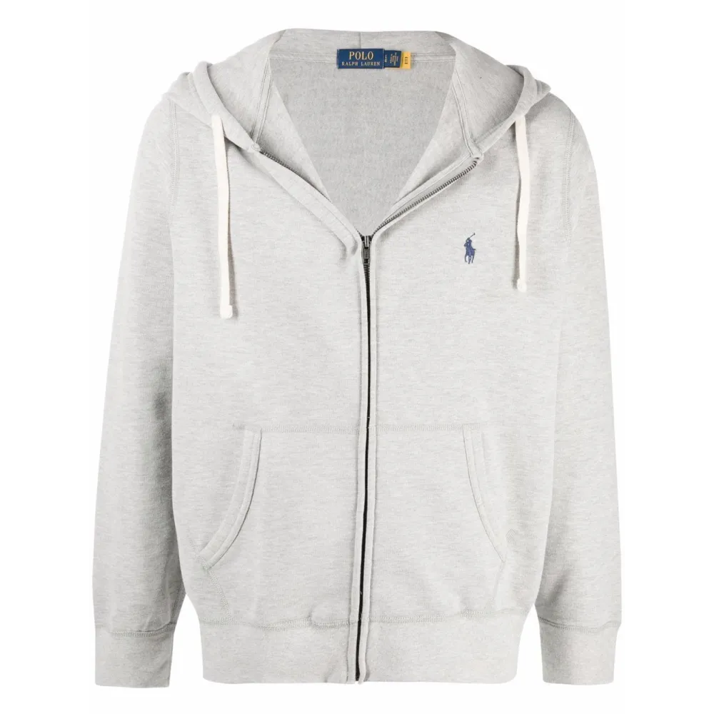 Polo Ralph Lauren Men's Double Knit Full-Zip Hoodie Sweatshirt Grey 