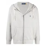 Polo Ralph Lauren Men's Double Knit Full-Zip Hoodie Sweatshirt Grey 