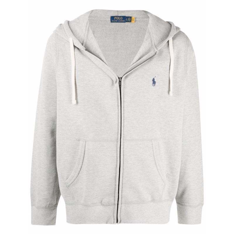 Polo Ralph Lauren Men's Double Knit Full-Zip Hoodie Sweatshirt Grey 
