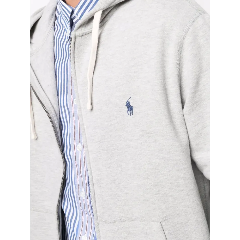 Polo Ralph Lauren Men's Double Knit Full-Zip Hoodie Sweatshirt Grey 