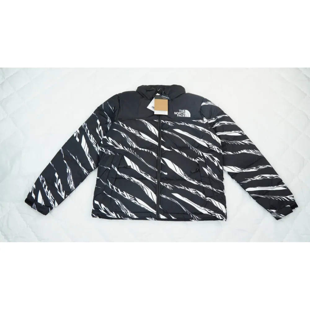 the north face splicing white and black zebra