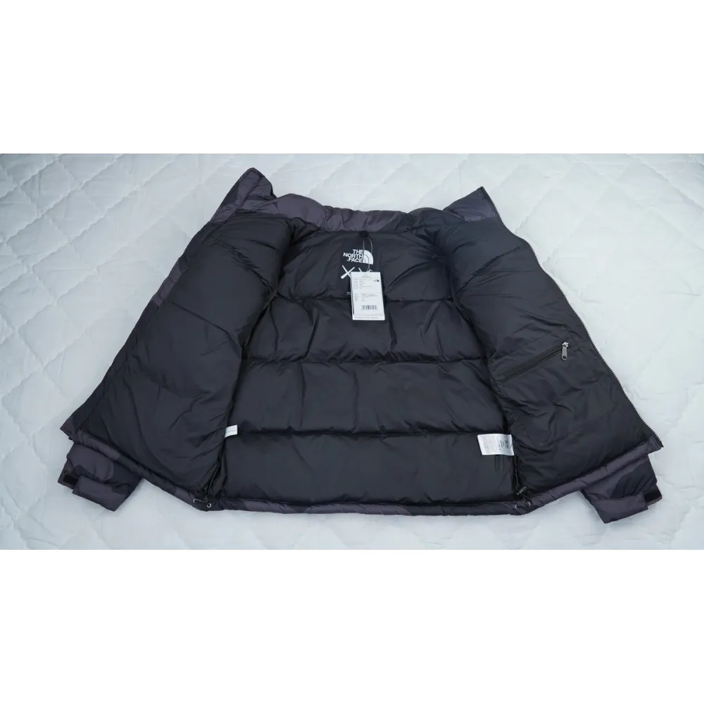 the north face splicing white and xx black down jacket