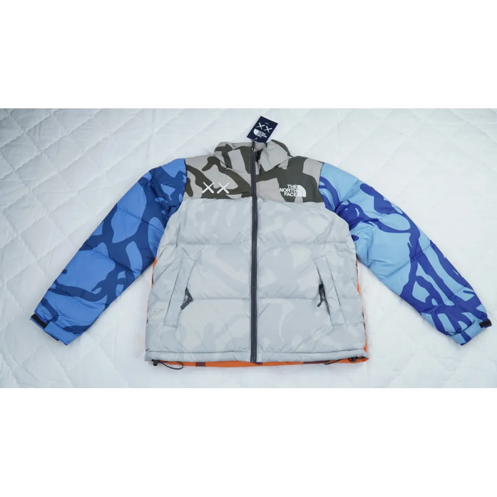 the north face splicing white and xx gray down jacket