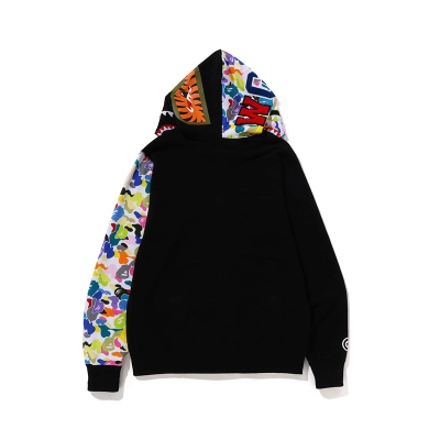 BAPE Multicolor Camouflage Shark Hoodie Black 02