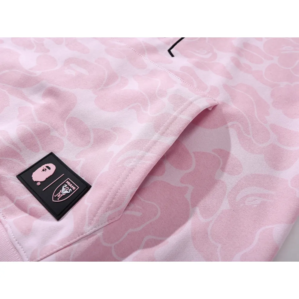 BAPE x Inter Miami CF Camo Pullover Hoodie Pink & Black & White