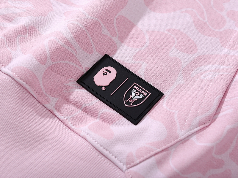 BAPE x Inter Miami CF Camo Pullover Hoodie Pink & Black & White