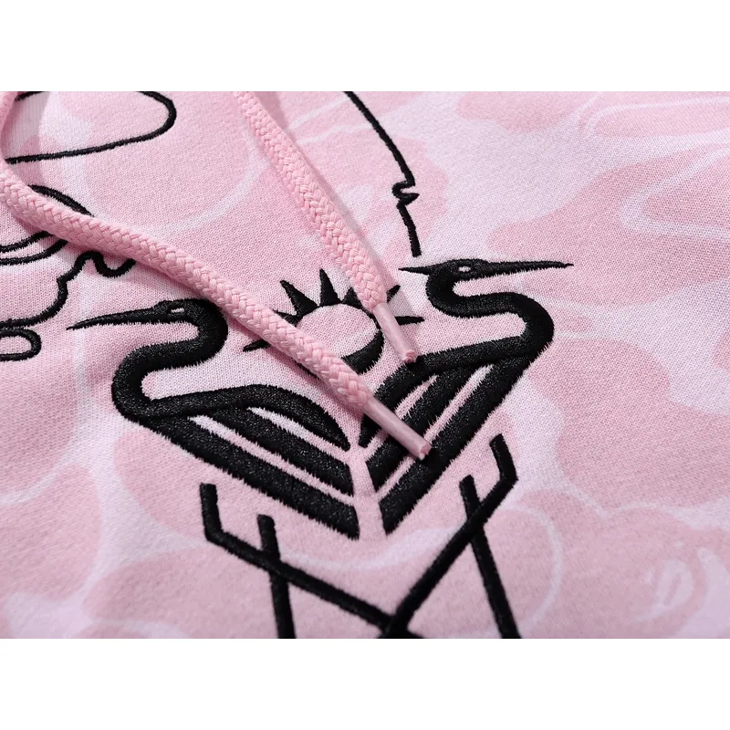 BAPE x Inter Miami CF Camo Pullover Hoodie Pink & Black & White