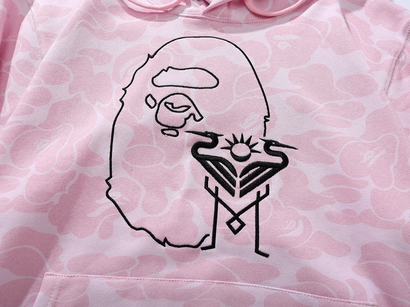 BAPE x Inter Miami CF Camo Pullover Hoodie Pink & Black & White