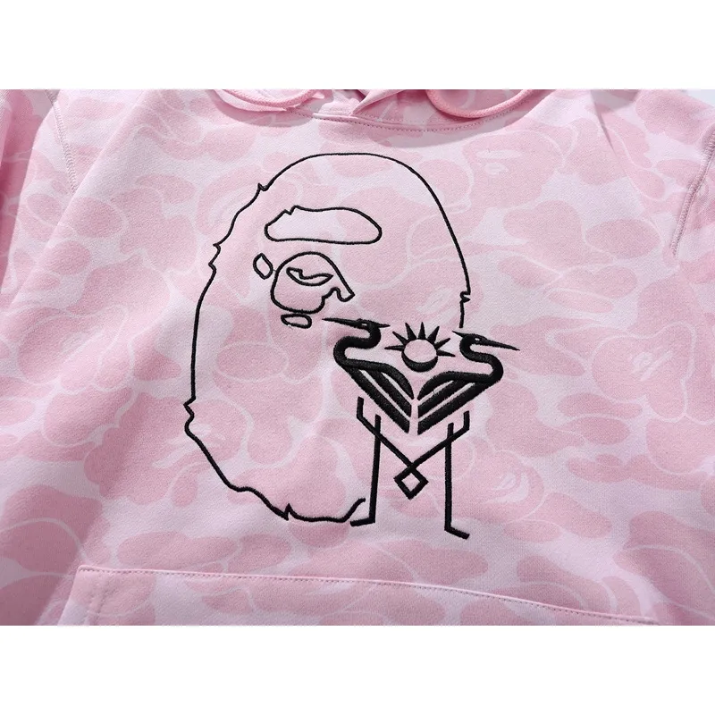 BAPE x Inter Miami CF Camo Pullover Hoodie Pink & Black & White