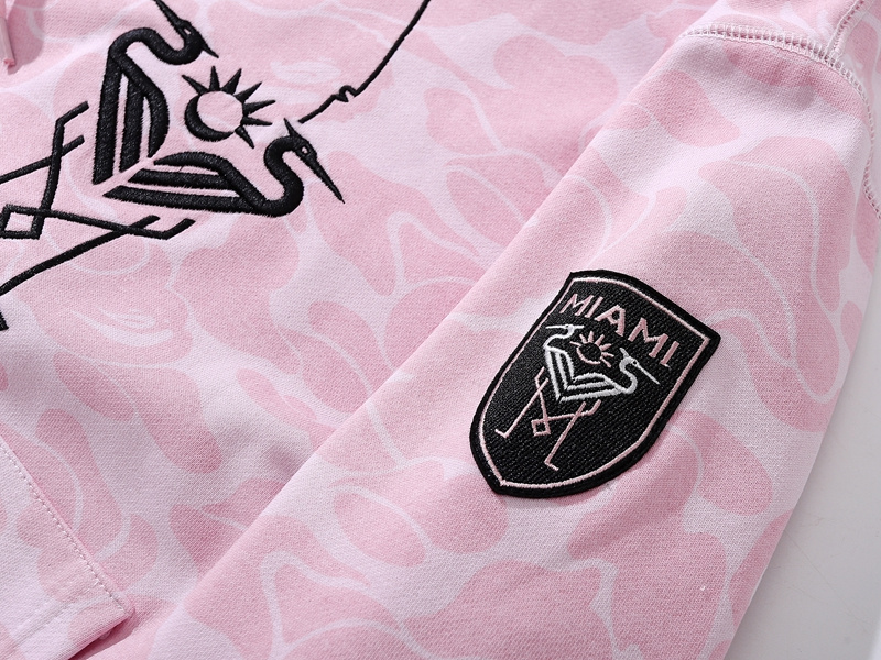 BAPE x Inter Miami CF Camo Pullover Hoodie Pink & Black & White