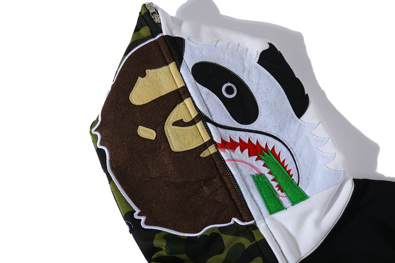BAPE and panda head patchwork hoodie