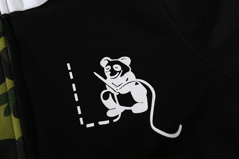 BAPE and panda head patchwork hoodie