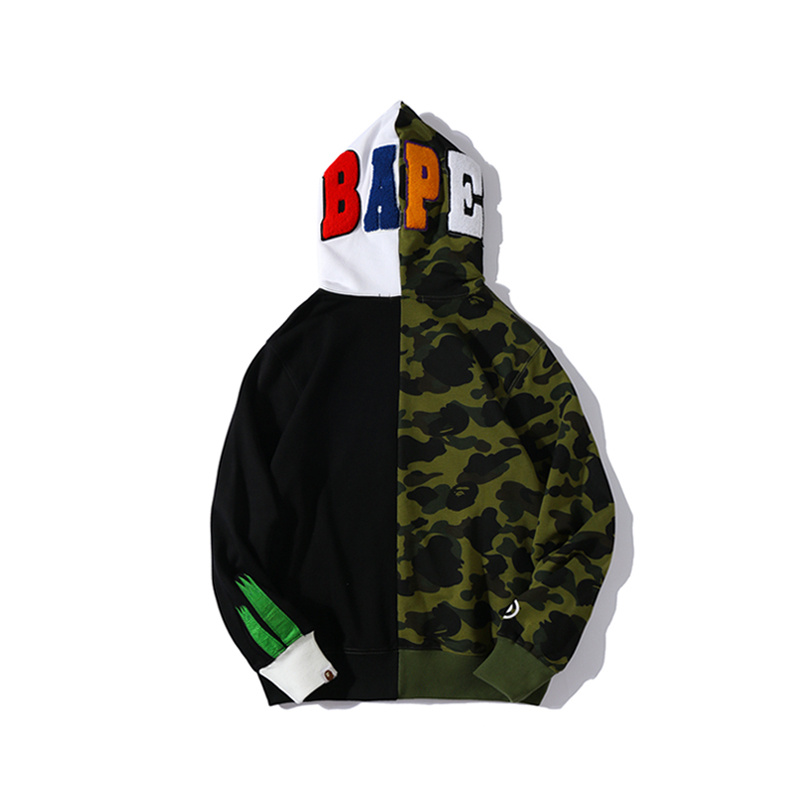 BAPE and panda head patchwork hoodie