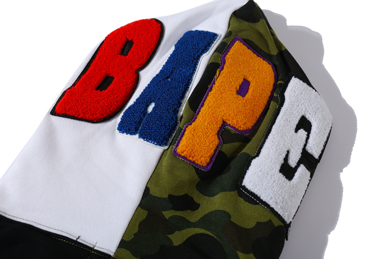 BAPE and panda head patchwork hoodie