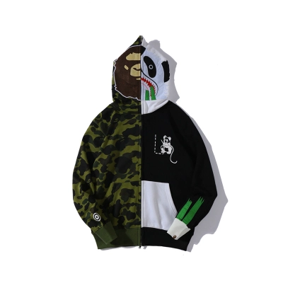 BAPE and panda head patchwork hoodie 01