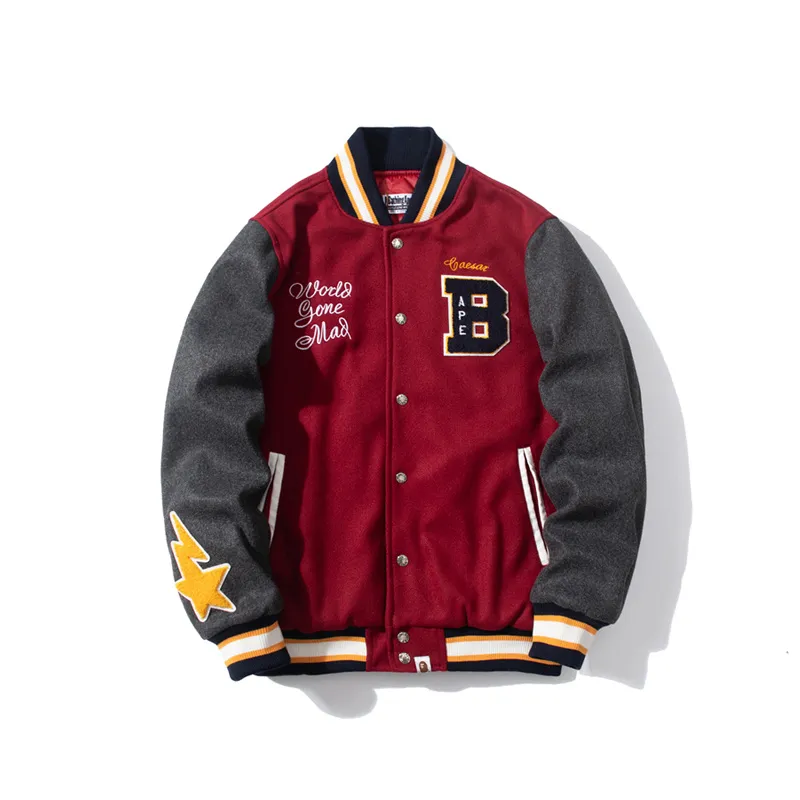 BAPE CREW VARSITY JACKET Black & Red