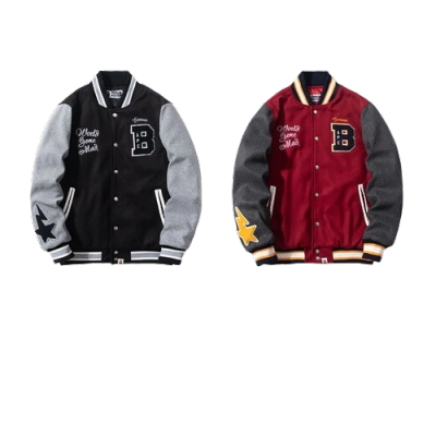BAPE CREW VARSITY JACKET Black & Red 01