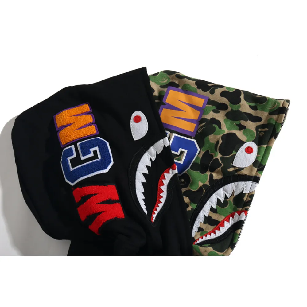 BAPE double hood camouflage hoodie