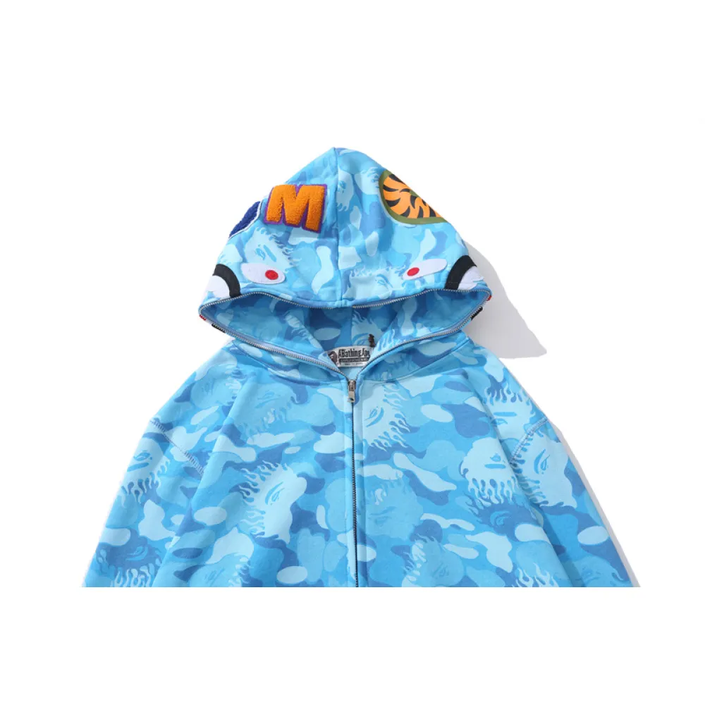 bape flame camouflage hoodie