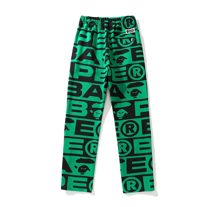 BAPE FW23 full-print letter series shark loose version trousers and sweatpants