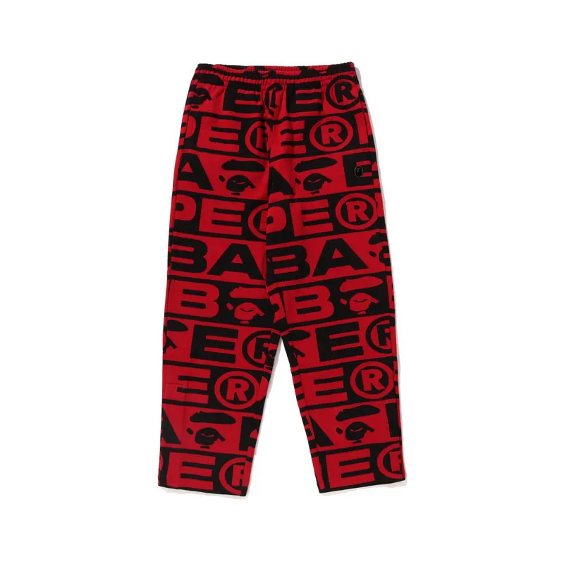 BAPE FW23 full-print letter series shark loose version trousers and sweatpants