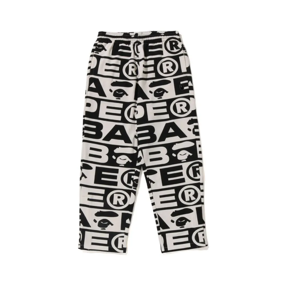 BAPE FW23 full-print letter series shark loose version trousers and sweatpants