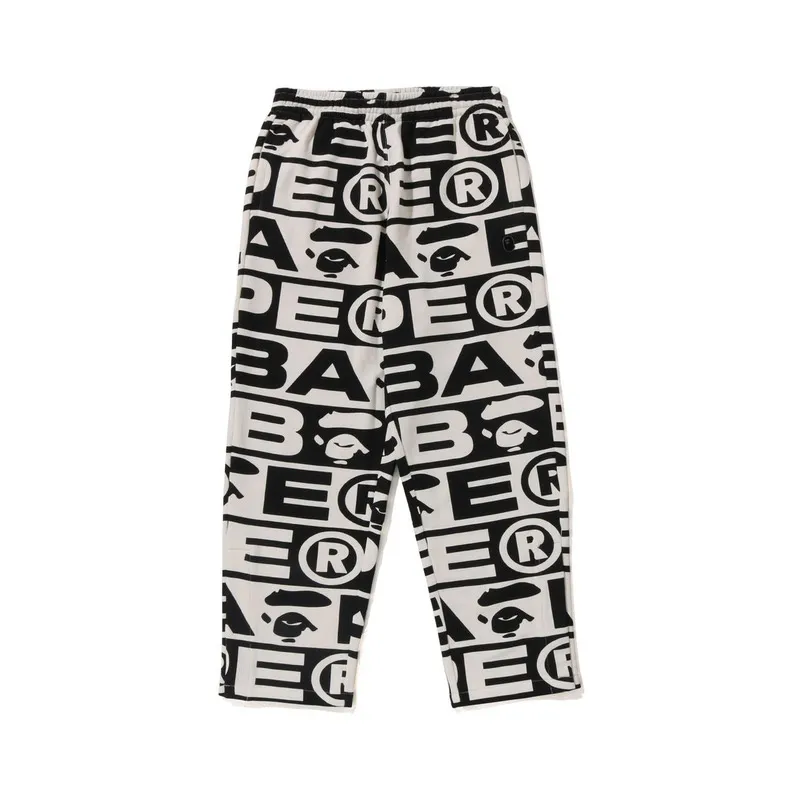 BAPE FW23 full-print letter series shark loose version trousers and sweatpants