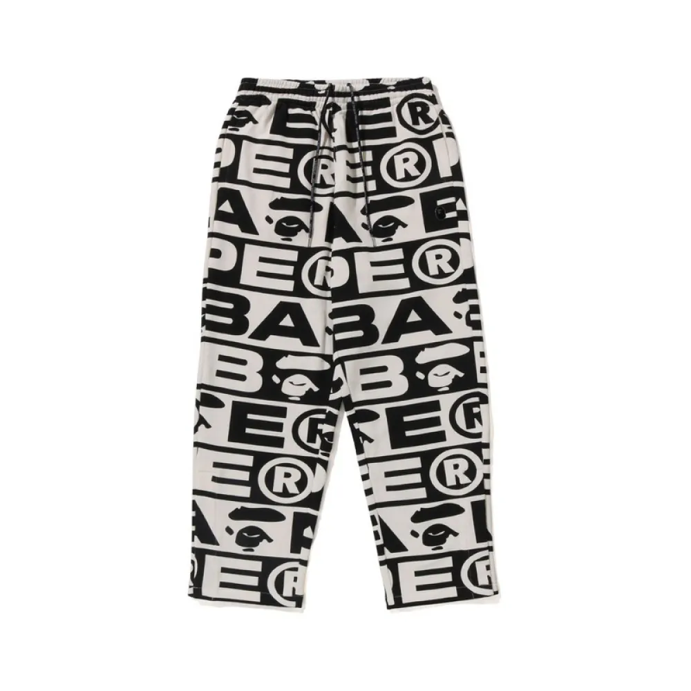 BAPE FW23 full-print letter series shark loose version trousers and sweatpants