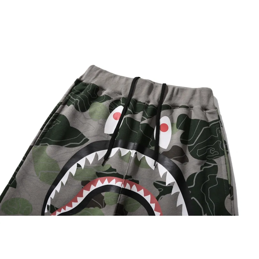 BAPE LAYERED LINE CAMO SHARK layered camouflage shark trousers