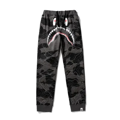 BAPE LAYERED LINE CAMO SHARK layered camouflage shark trousers 02