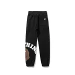 BAPE letter print solid color sports trousers