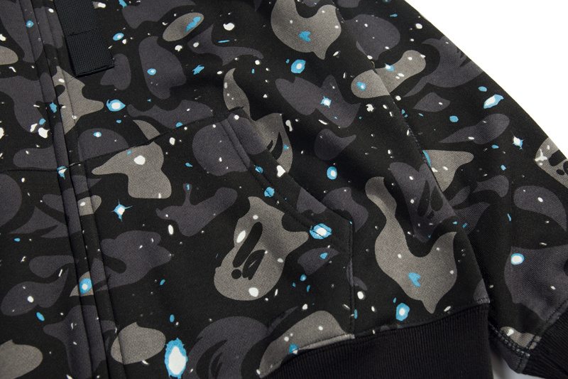 BAPE luminous starry sky hoodie black & white