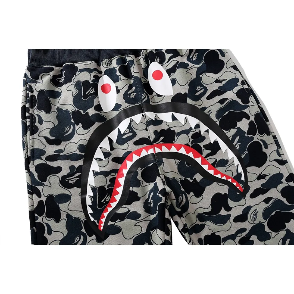 bape shark head cookie camouflage shark trousers