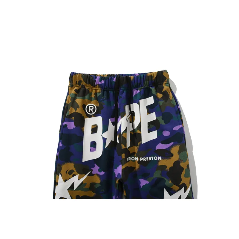 BAPE shark head star camouflage trousers