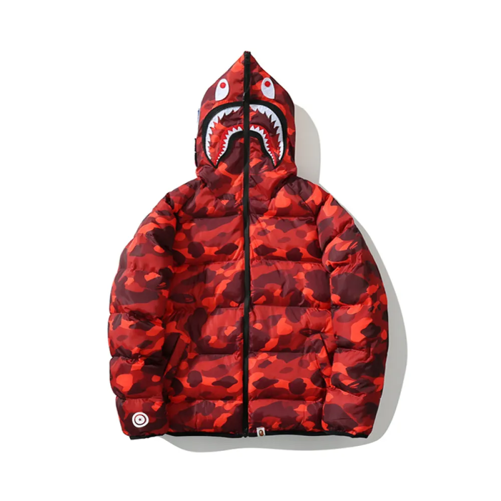 Bape Shark Parka Jacket Red & Yellow & Blue