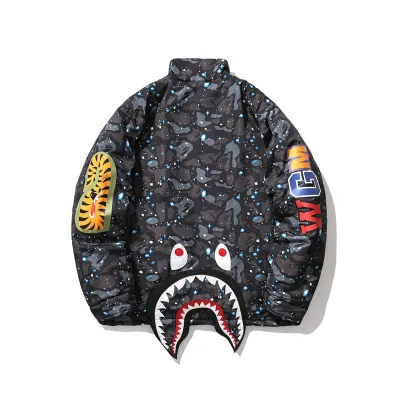 BAPE Shark Starry Sky Cotton Coat Black 02