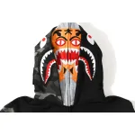 BAPE tiger head double hood camouflage patchwork hoodie